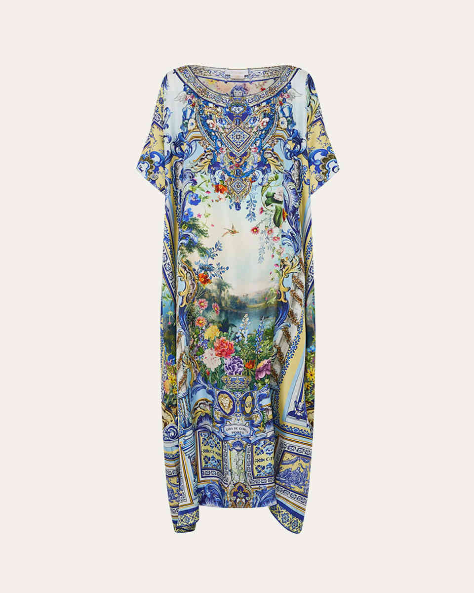 Wall To Wall Wonders Silk Maxi Kaftan Dress